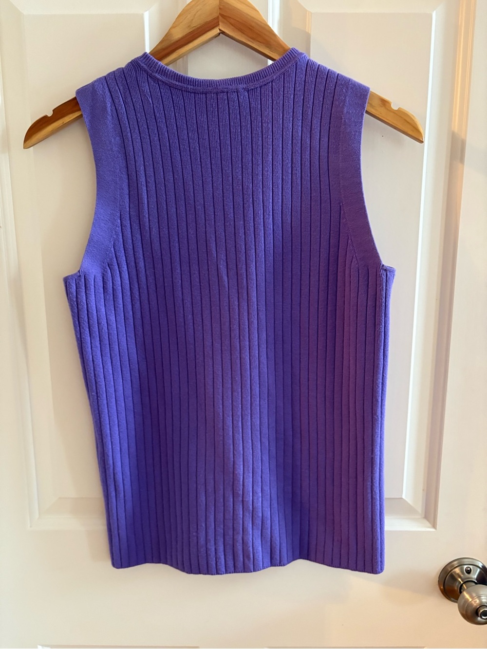Talbots Purple Ribbed Button-Front Cardigan and Vest Sweater Set - Picture 4 of 6